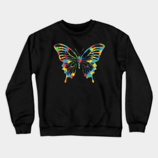 Butterfly Autism Awareness Amazing Puzzle Gift Crewneck Sweatshirt